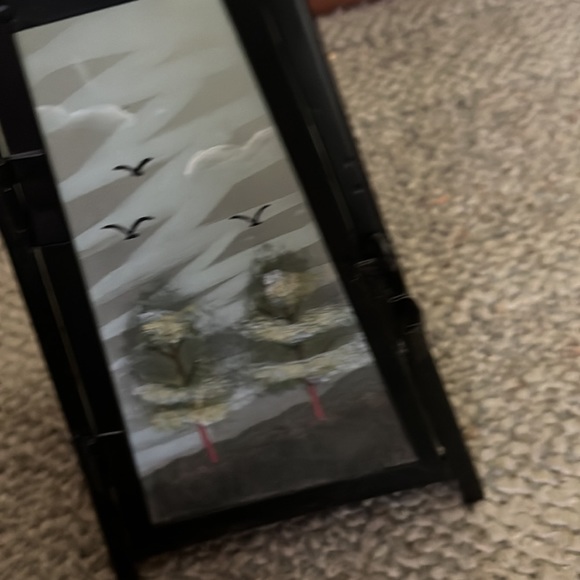 Artisan Hand painted glass and metal lighthouse candle holder lantern decor - Picture 8 of 14